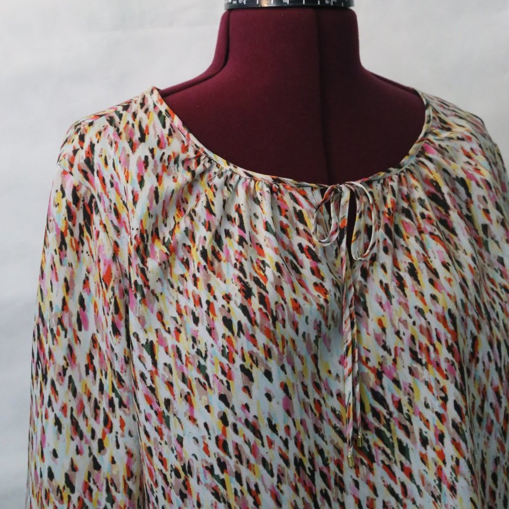The Limited Multicolored Blouse with Tie Front